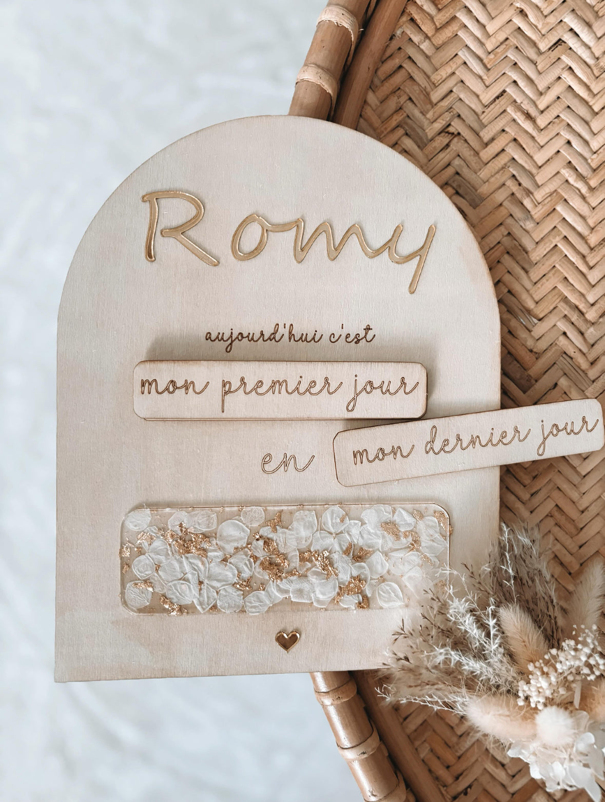 Pancarte rentrée fleurs séchées