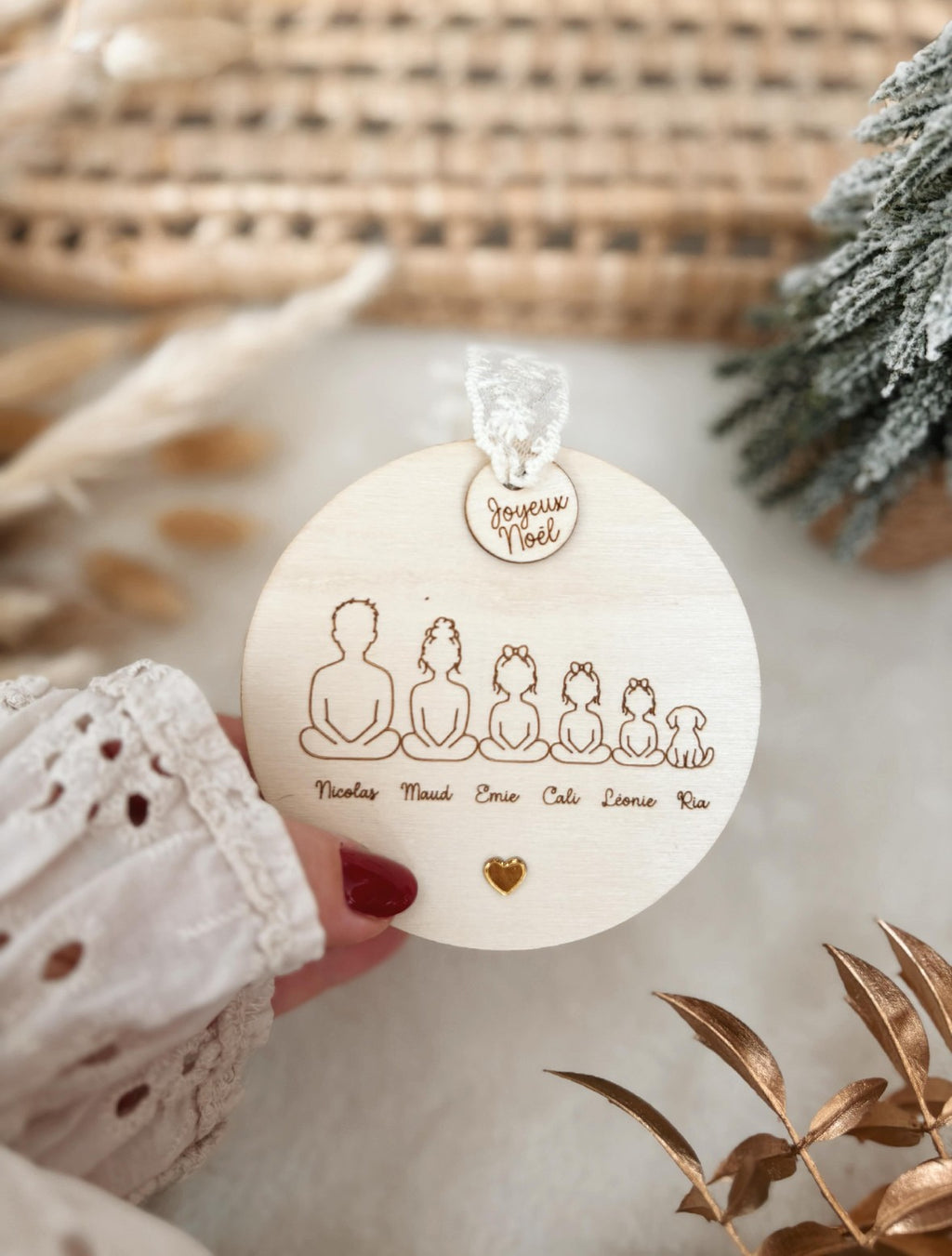 🎄 Boule de Noël Famille personnalisée