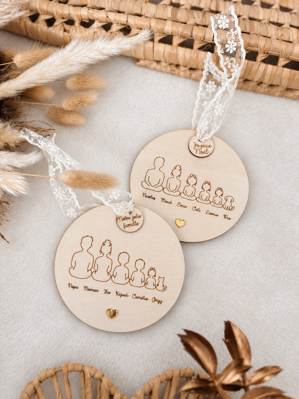 🎄 Boule de Noël Famille personnalisée