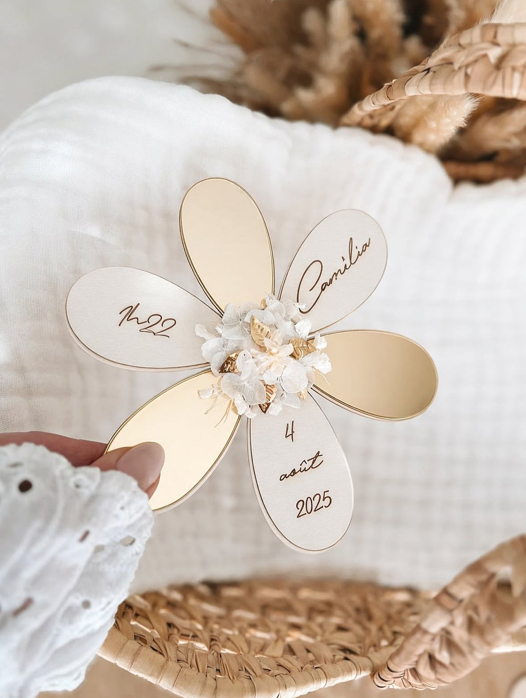 Fleur de naissance personnalisée