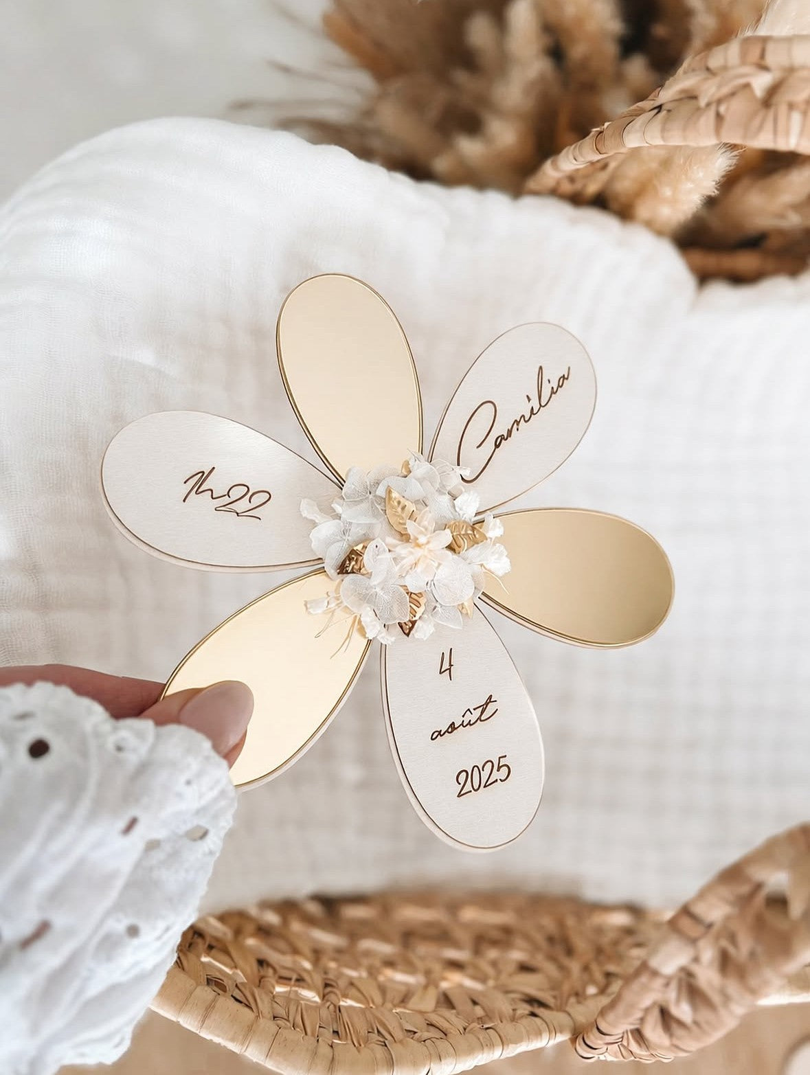 Fleur de naissance personnalisée