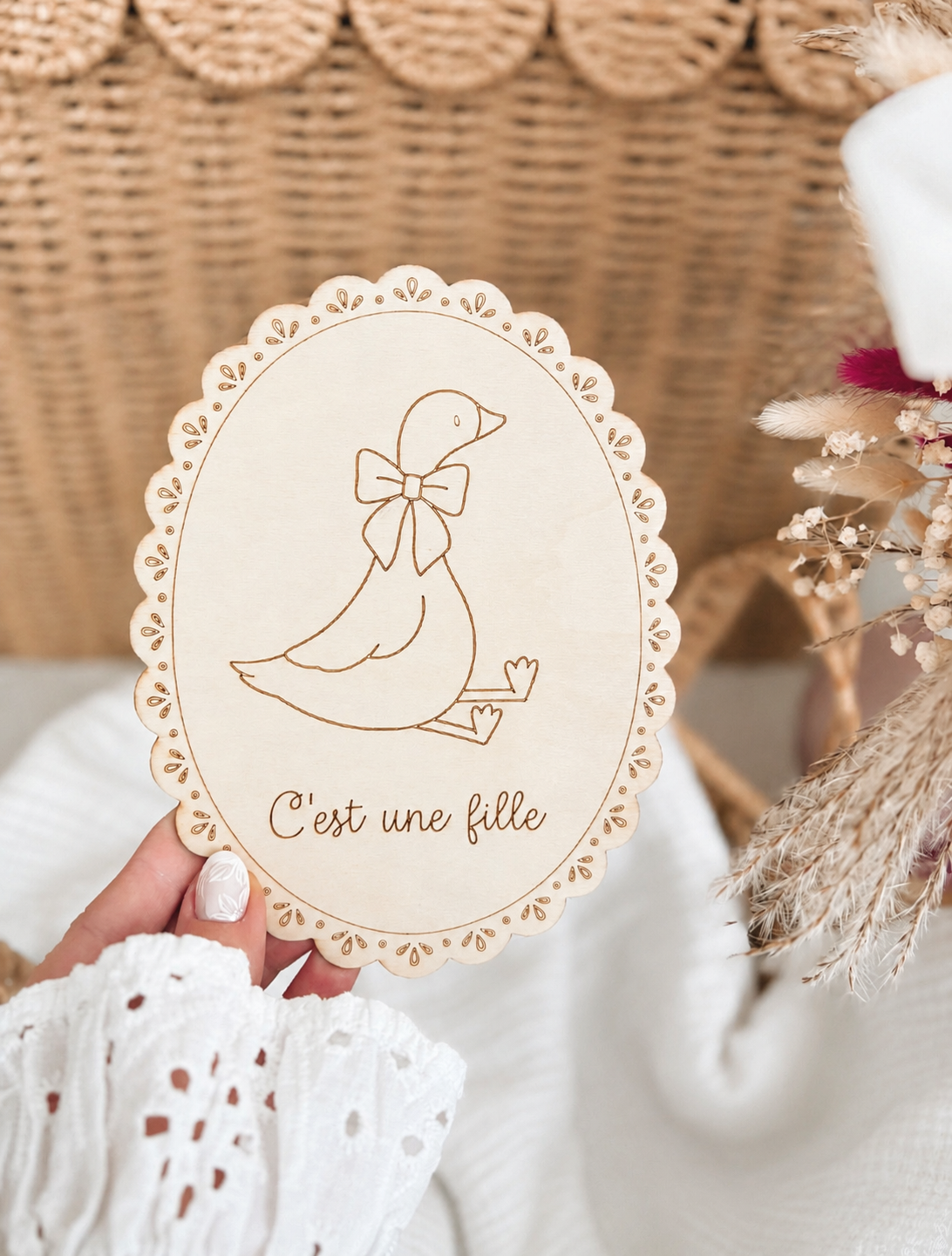 Pancarte fille ou garçon, ma petite oie