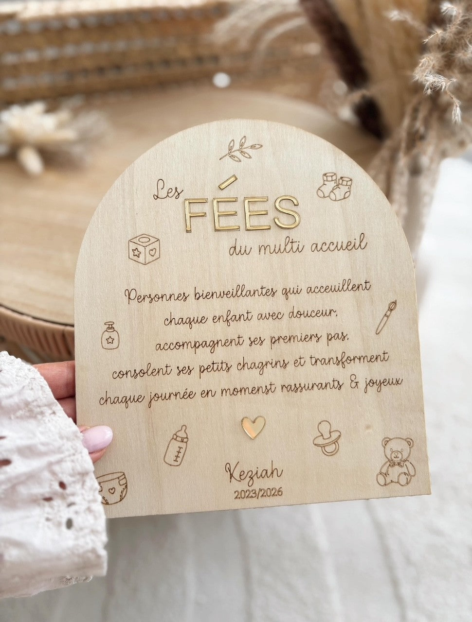 Pancarte Maitresse, ATSEM, Nounou, Crèche, MAM...