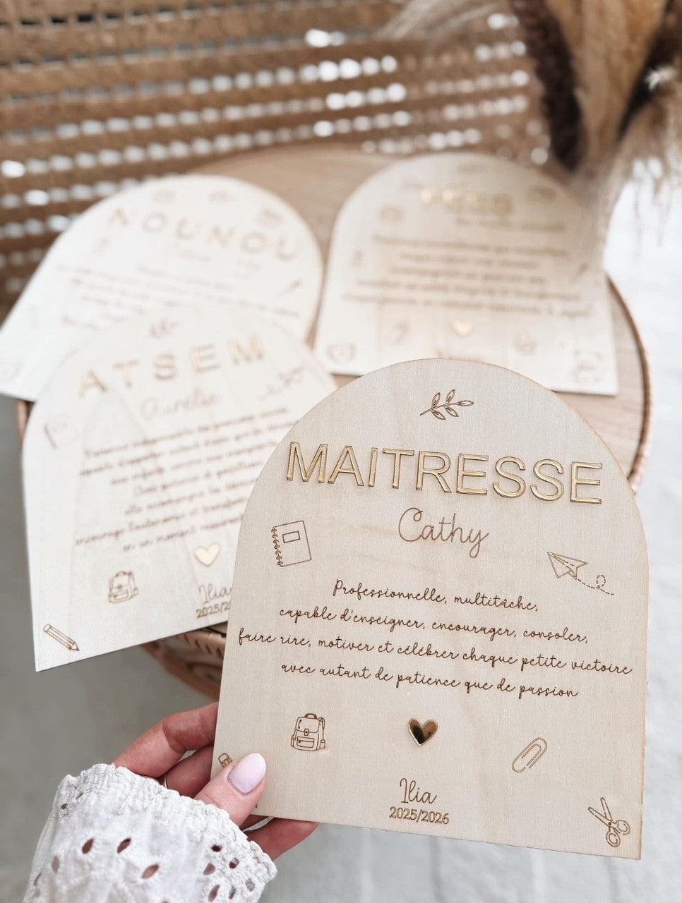Pancarte Maitresse, ATSEM, Nounou, Crèche, MAM...