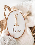 Tambourin Initiale fleuri - Oval