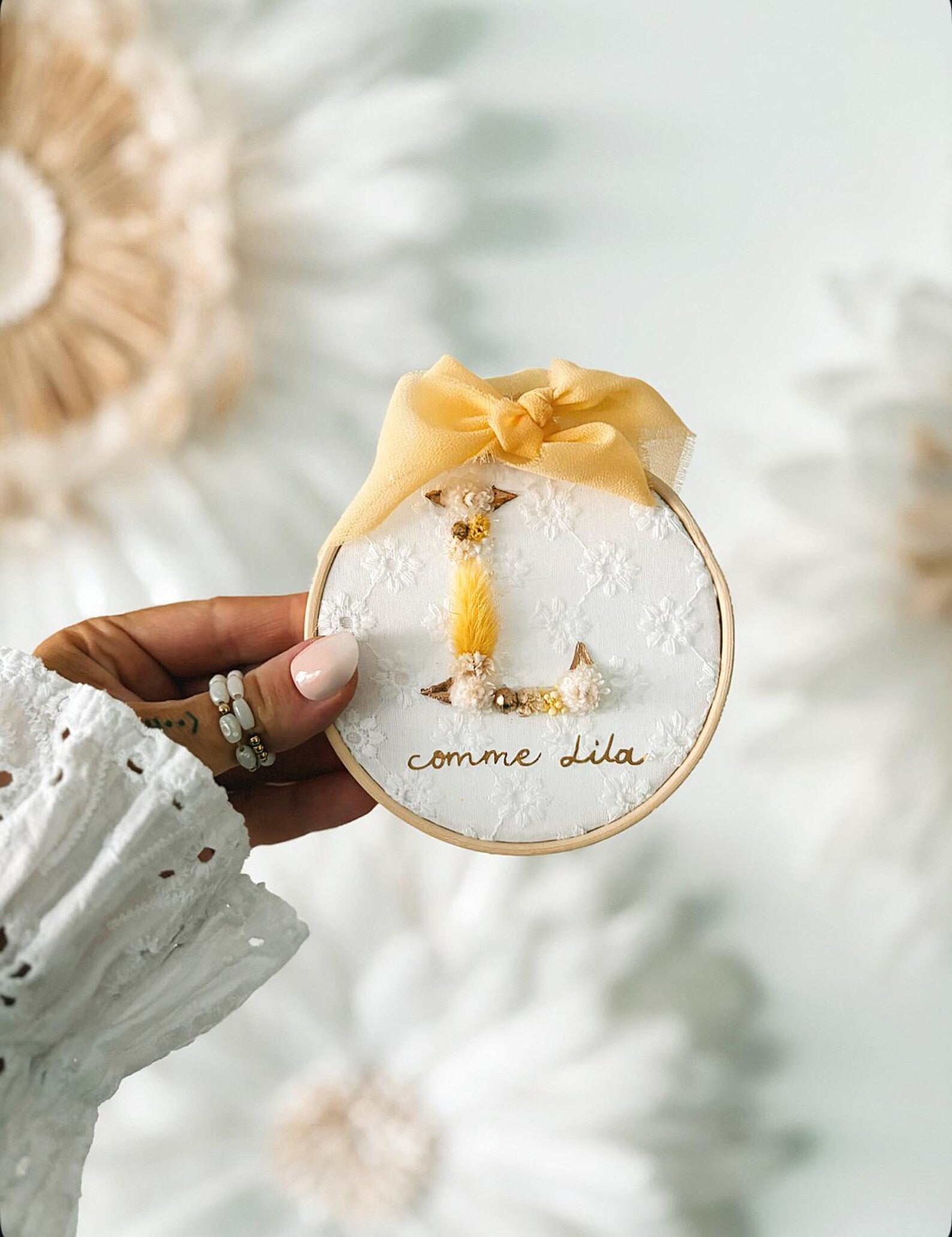 Tambourin Initiale fleuri - Rond